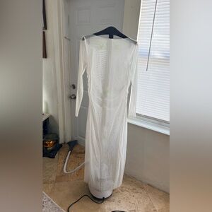 Elegant Sheer White Long Sleeve Overdress Dress - NWT - Popilush Shapewear